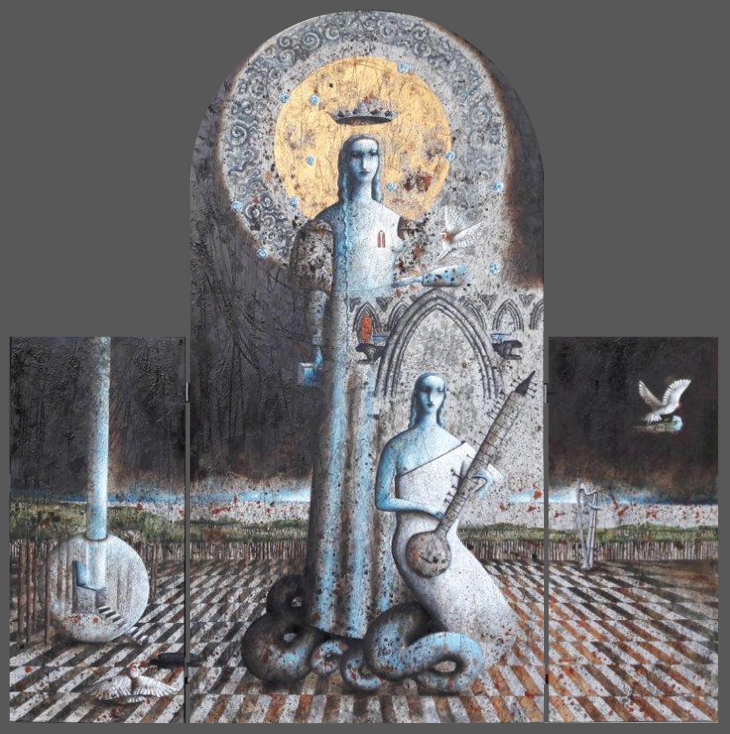 quadro trittico octavia monaco epifania in musica celeste